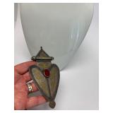 Large Antique Turkman Heart Pendant