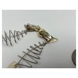 2 Sets of Signed Sterling Silver Abstract Modernist Fish Earrings - Signed Cole