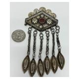Antique Turkman Genuine Silver Pendant