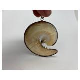 Large Sterling Silver & Iridescent Shell Pendant