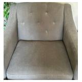 Armchair - Grey Tufted Upholstered Accent (matches Lots #5 & #6)
