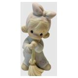 Precious Moments May Emerald Color of Patience with Treasure Chest and Angel Figurine