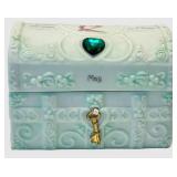 Precious Moments May Emerald Color of Patience with Treasure Chest and Angel Figurine