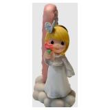 Precious Moments May Emerald Color of Patience with Treasure Chest and Angel Figurine