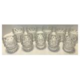 10 Fostoria Glass Goblets - Clear Faceted Glassware Set