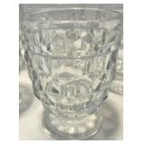 10 Fostoria Glass Goblets - Clear Faceted Glassware Set