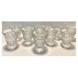 11 - Fostoria Crystal Glass Goblets - Diamond Cut Pattern