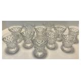 11 - Fostoria Crystal Glass Goblets - Diamond Cut Pattern