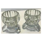 Assorted 12 piece Crystal Diamond-Cut Glassware Collection - Vases, Candle Holder, Bowls, Sugar & Creamer including Fostoria