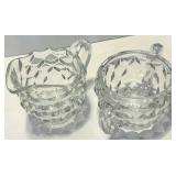 Assorted 12 piece Crystal Diamond-Cut Glassware Collection - Vases, Candle Holder, Bowls, Sugar & Creamer including Fostoria