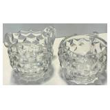 Assorted 12 piece Crystal Diamond-Cut Glassware Collection - Vases, Candle Holder, Bowls, Sugar & Creamer including Fostoria