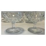 Assorted Crystal Diamond-Cut Glassware Set with Vase, Lidded Compote & Coupe Glasses including Fostoria