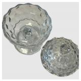 Assorted Crystal Diamond-Cut Glassware Set with Vase, Lidded Compote & Coupe Glasses including Fostoria