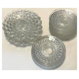 Fostoria Crystal Glass Plates - Starburst Pattern & Scalloped Rim