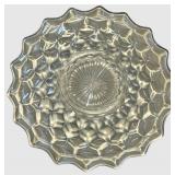 Fostoria Crystal Glass Plates - Starburst Pattern & Scalloped Rim