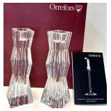 Orrefors SE-38040 Crystal Candlesticks