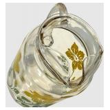 Vintage Pitcher - Clear Glass Floral Pattern (Yellow Flowers)