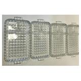 Clear Glass Snack Serving Trays & Oval Plates - Pressed Pattern