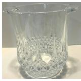 Diamond-Cut Glass Ice Bucket, Serving Dish with Salt & Pepper Shakers