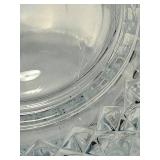 Diamond-Cut Glass Ice Bucket, Serving Dish with Salt & Pepper Shakers