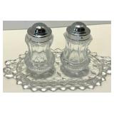 Crystal Glass Diamond-Cut Bowls with Salt & Pepper Shakers and More including Fostoria