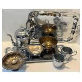 Bonfida Silver-Plated Tea Service Teapot & Serving Tray Set (Assorted)