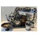 Bonfida Silver-Plated Tea Service Teapot & Serving Tray Set (Assorted)