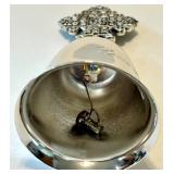 Silver Holiday Bell Set & Ornate Bowl, Angel, Santa & Reindeer Motifs
