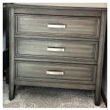 Side Table- Weathered Gray Wood with Silver Bar Pulls - Lots 100, 101. 102 are Matching