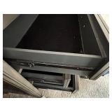 Side Table- Weathered Gray Wood with Silver Bar Pulls - Lots 100, 101. 102 are Matching