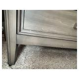Side Table- Weathered Gray Wood with Silver Bar Pulls - Lots 100, 101. 102 are Matching