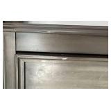 Side Table- Weathered Gray Wood with Silver Bar Pulls - Lots 100, 101. 102 are Matching