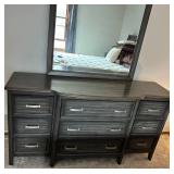 Espresso Dresser with Mirror - Multi-Drawer Bedroom Storage - Lots 100, 101. 102 are Matching