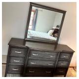 Espresso Dresser with Mirror - Multi-Drawer Bedroom Storage - Lots 100, 101. 102 are Matching