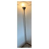 Brushed Nickel Floor Lamp - Frosted Glass Cone Shade