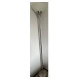 Brushed Nickel Floor Lamp - Frosted Glass Cone Shade