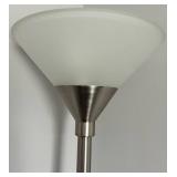 Brushed Nickel Floor Lamp - Frosted Glass Cone Shade