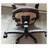 Oak Office Desk with Hutch & File Cabinet - Open Shelves & Drawers, on Casters and Desk Organizers