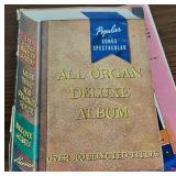 Wooden Filing Cabinet & Vintage Sheet Music Collection