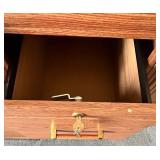 Filing Cabinets Pair - Oak Finish with Locks & Hanging File Rails