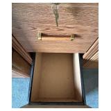 Filing Cabinets Pair - Oak Finish with Locks & Hanging File Rails