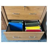 Filing Cabinets Pair - Oak Finish with Locks & Hanging File Rails