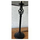 Desk Lamps Pair - Black Twisted-Stem Lamp & Silver Shade Desk Lamp