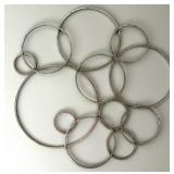 Wall Art - Interlocking Metal Ring Sculpture - Distressed Finish