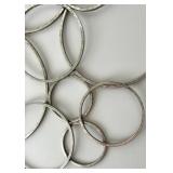 Wall Art - Interlocking Metal Ring Sculpture - Distressed Finish
