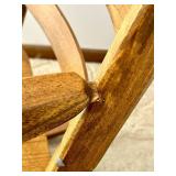 Carved Oak Rocking Chair - Leaf Motif Back, Solid Wood