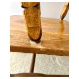 Carved Oak Rocking Chair - Leaf Motif Back, Solid Wood