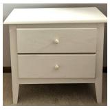 Nightstand - White Painted Wood Bedside Table