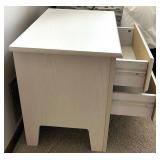 Nightstand - White Painted Wood Bedside Table
