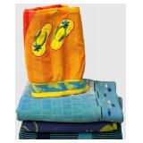 Beach Towels including Orange Flip-Flop Embroidery Design Set